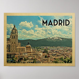 Poster Vintage voyage Madrid