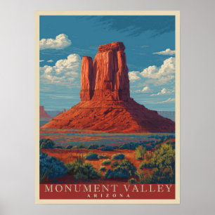 Poster Vintage voyage Monument Valley Arizona