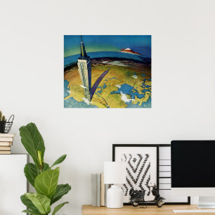 Poster Vintage voyage New York City Empire State Building