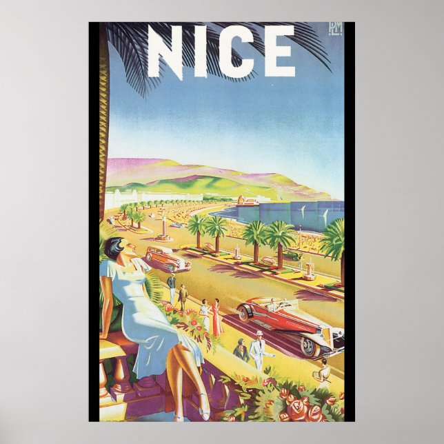 Poster Vintage voyage Nice (Devant)