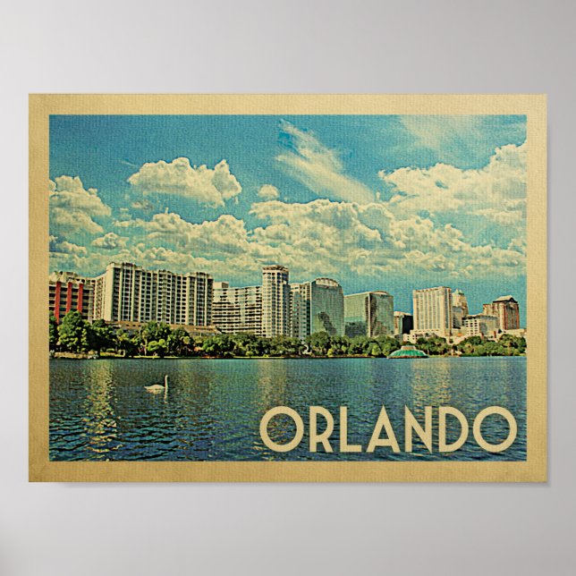 Poster Vintage voyage Orlando (Devant)
