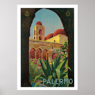 Poster Vintage voyage, Palerme Italie