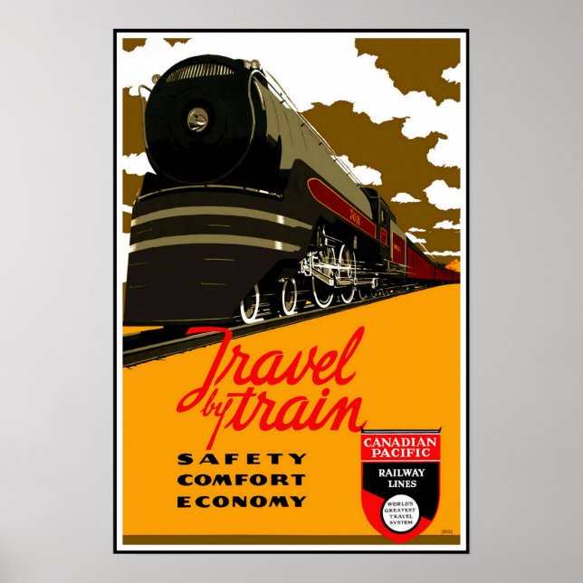 Poster Vintage voyage Par Train Canada 2 (Devant)