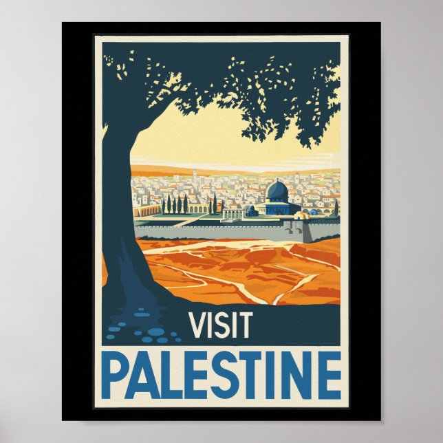 Poster Vintage voyage Peinture de Palestine (Devant)