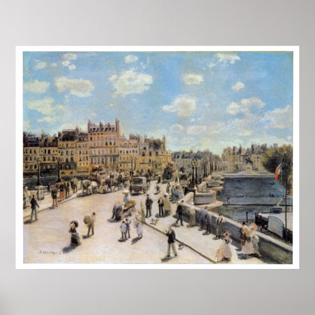 Poster Vintage voyage Pont Neuf Paris (Devant)