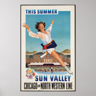 Poster Vintage voyage pour Sun Valley, Idaho