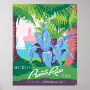 Poster Vintage voyage Promotion Porto Rico 2