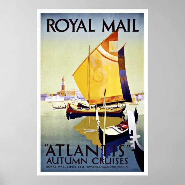 Poster Vintage voyage Royal Mail Atlantis (Devant)