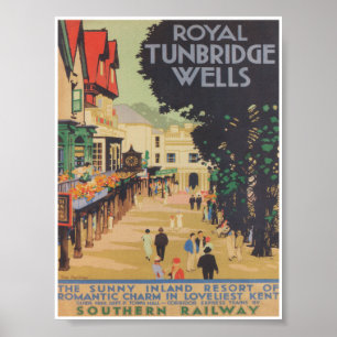 Poster Vintage voyage Royal Tunbridge Wells Angleterre