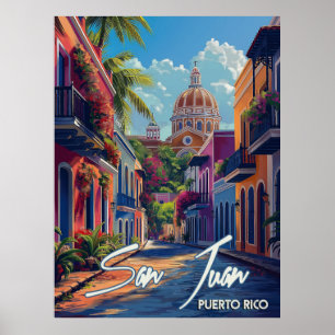 Poster Vintage voyage San Juan