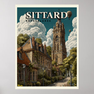 Poster Vintage voyage Sittard Pays-Bas