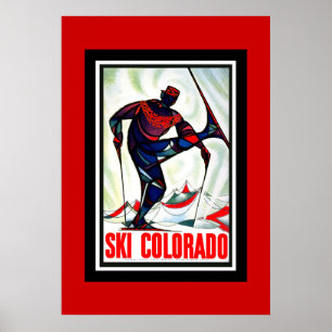 Poster Vintage voyage Ski Colorado