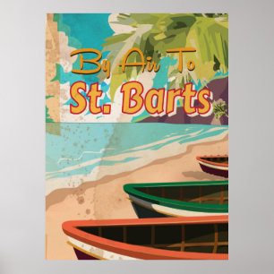 Poster Vintage voyage St. Barts