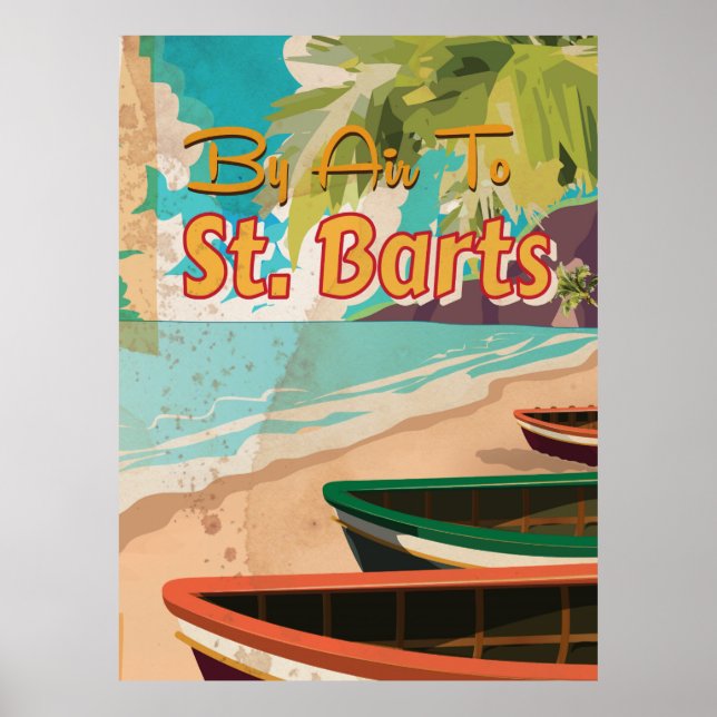 Poster Vintage voyage St. Barts (Devant)