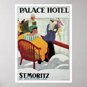 Poster Vintage voyage St.Moritz Suisse
