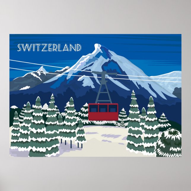 Poster Vintage voyage Suisse (Devant)