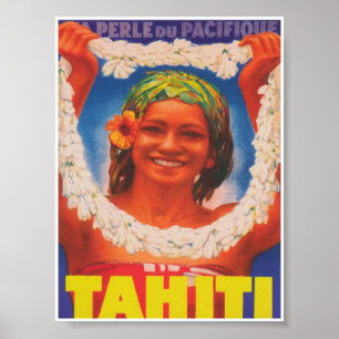 Poster Vintage voyage Tahiti