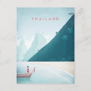 Poster Vintage voyage Thaïlande - Carte postale Ar