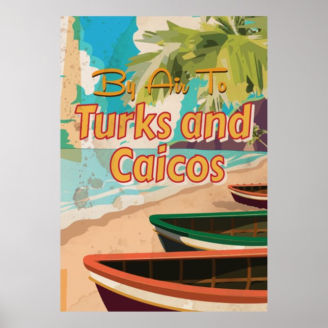 Poster Vintage voyage Turks and Caicos (Devant)