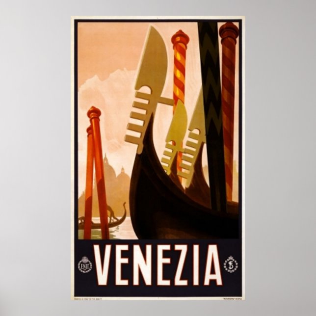 Poster Vintage voyage Venise (Devant)
