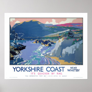 Poster Vintage voyage, Whitby, Yorkshire