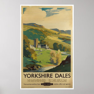 Poster Vintage voyage Yorkshire Dales Angleterre