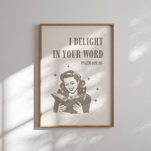Poster Vintage Western I Delight in Your Word Psaum 119 1