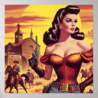 Vintage Western Pin-up