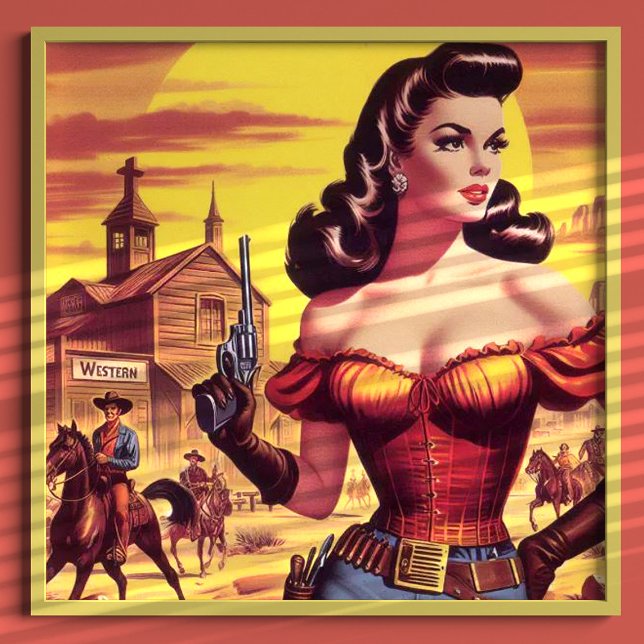 Poster Vintage Western Pin-up (Créateur téléchargé)