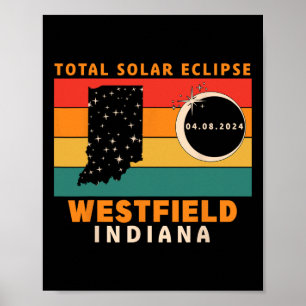 Poster Vintage Westfield Indiana Total Solar Eclipse 2024