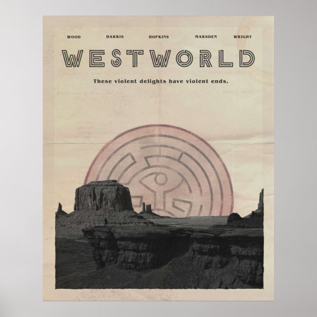 Poster Vintage Westworld (Devant)