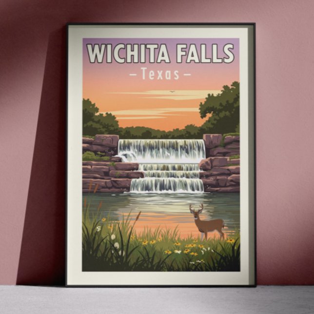 Poster Vintage Wichita Falls Texas (Créateur téléchargé)