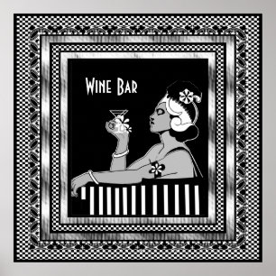 Poster Vintage Wine Bar Art Deco