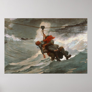 Poster Vintage Winslow Homer La ligne de vie