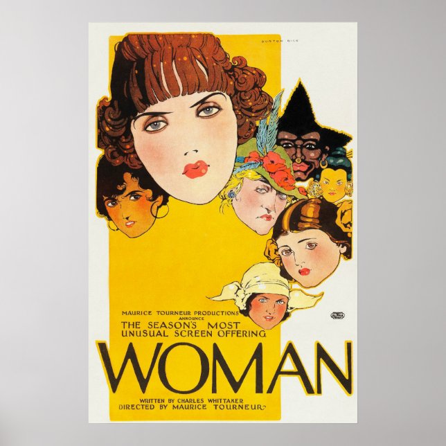 Poster Vintage Woman 1918 Hollywood Movie (Devant)