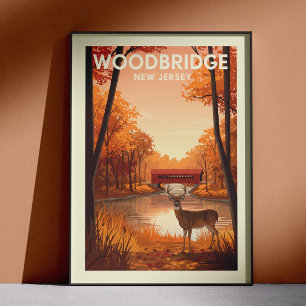 Poster Vintage Woodbridge New Jersey
