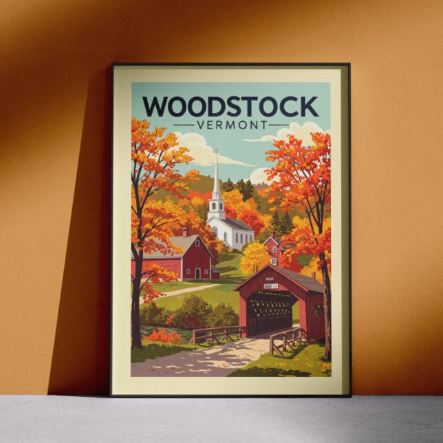 Poster Vintage Woodstock Vermont (Créateur téléchargé)