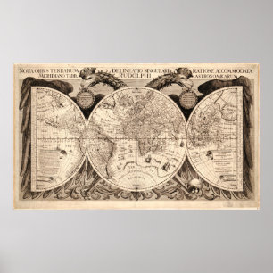 Poster Vintage World Map