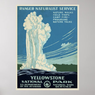 Poster Vintage Yellowstone | Illustration de voyage