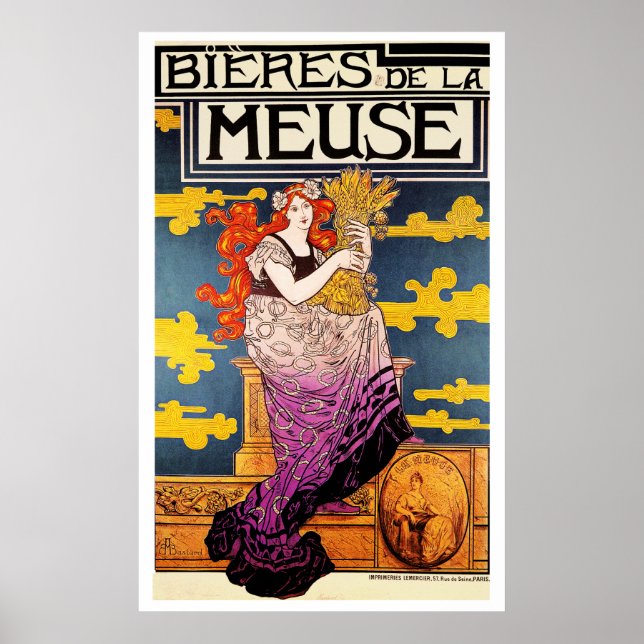 Poster Vintager : - Bieres de la Meuse (Devant)