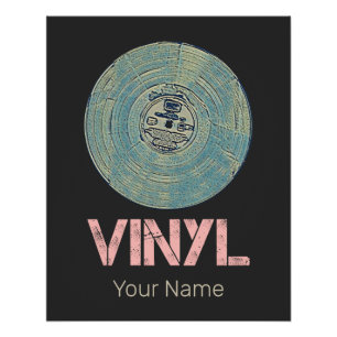 Poster Vinyl Record Retro Disco Conception de musique Vin