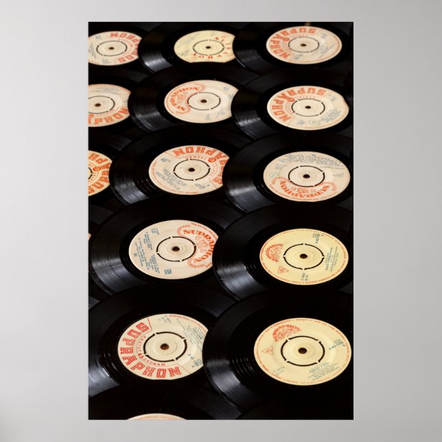 Poster Vinyl Records Arrière - plan (Devant)