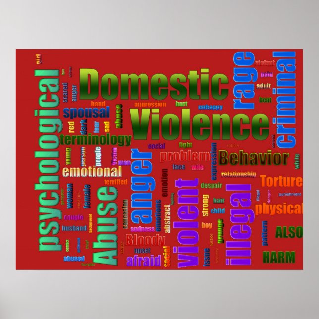 Poster Violence familiale Texte connexe (Devant)