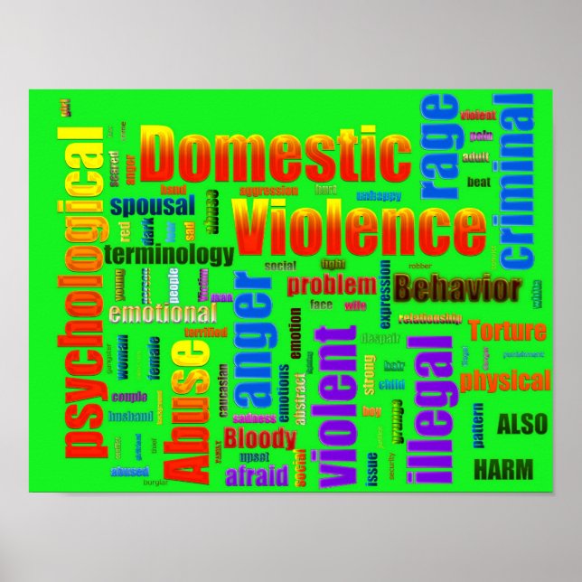 Poster Violence familiale Texte connexe (Devant)