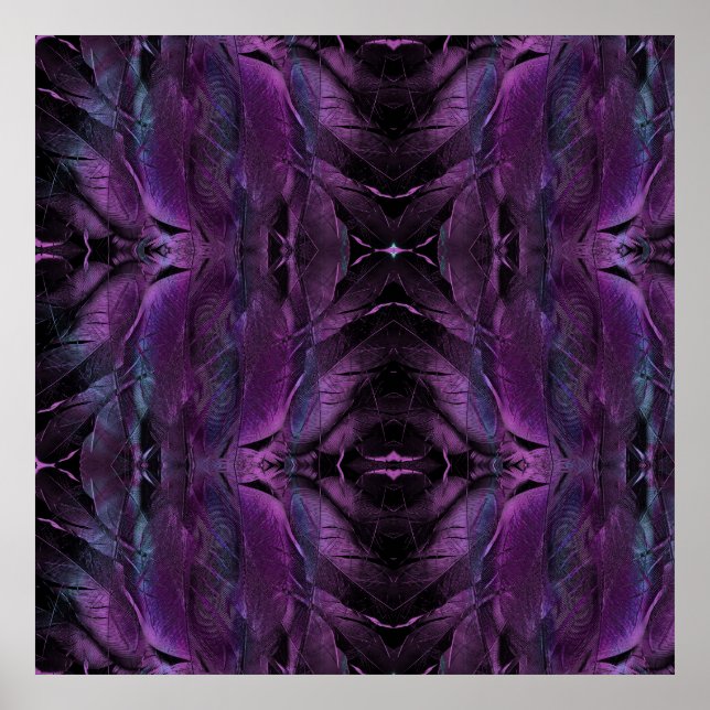 Poster Violet bleu violet couleur noire texture de plume  (Devant)