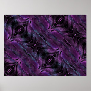 Poster Violet bleu violet couleur noire texture de plume 