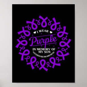 Poster Violet En Mémoire De Mon Fils Surdose Sensibilisat
