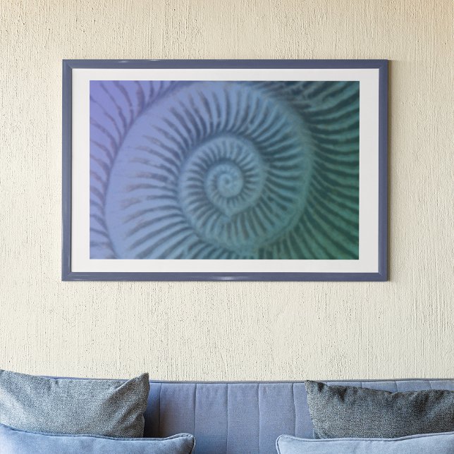 Poster Violet et vert Spiral Ammonite Fossil Art Imprimer (Créateur téléchargé)