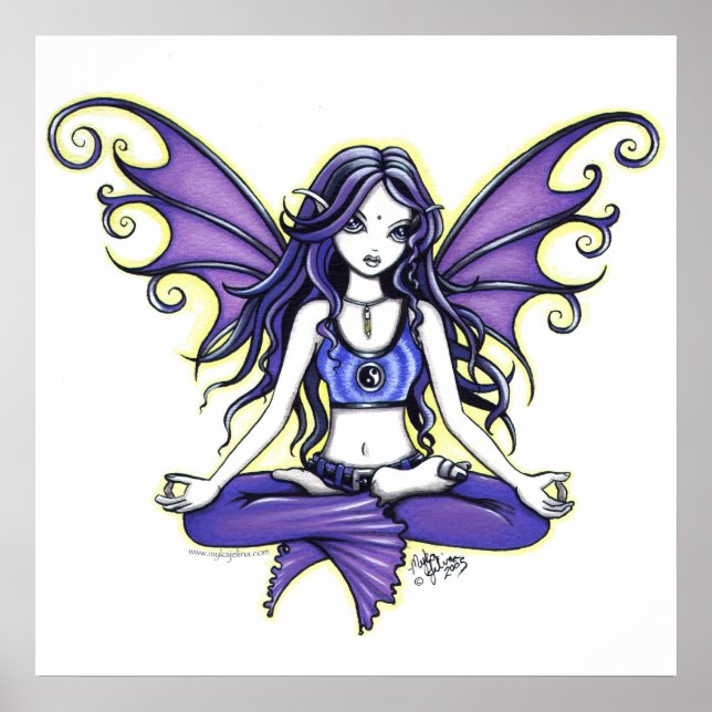 Poster "Violet Lotus" Yoga Faery (Devant)