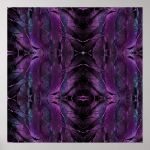 Poster Violet Purple blue black feather texture abstract